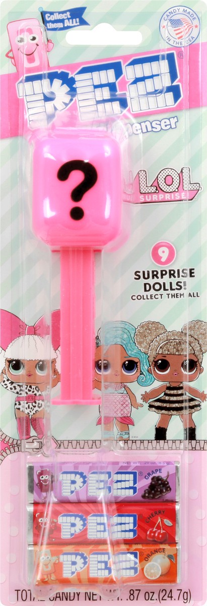 slide 7 of 8, PEZ LOL Surprise! Blister Candy & Dispenser Pack, 0.87 oz