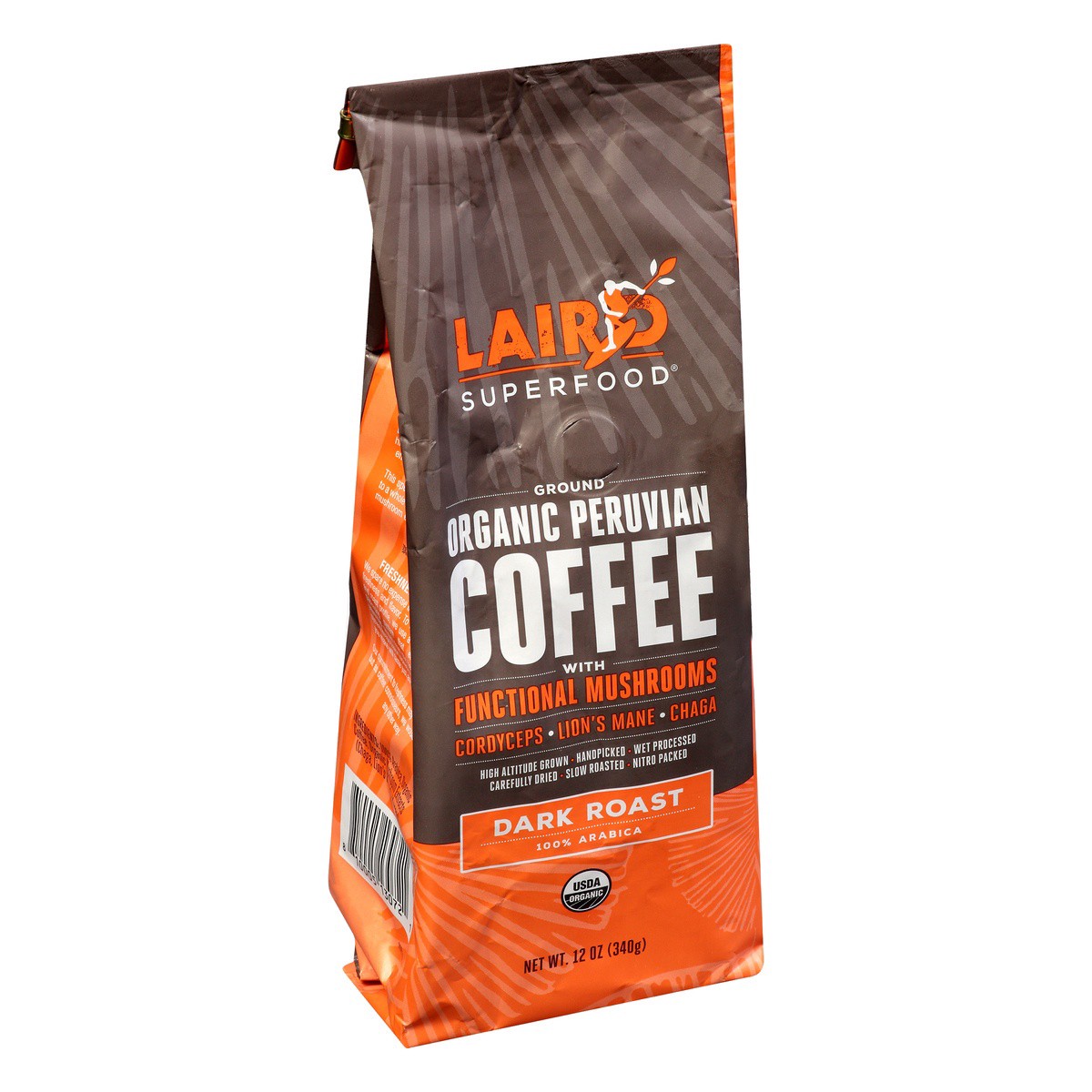 slide 2 of 9, Laird Superfood Dark Roast Ground Organic Peruvian Coffee with Functional Mushrooms - 12 oz, 12 oz