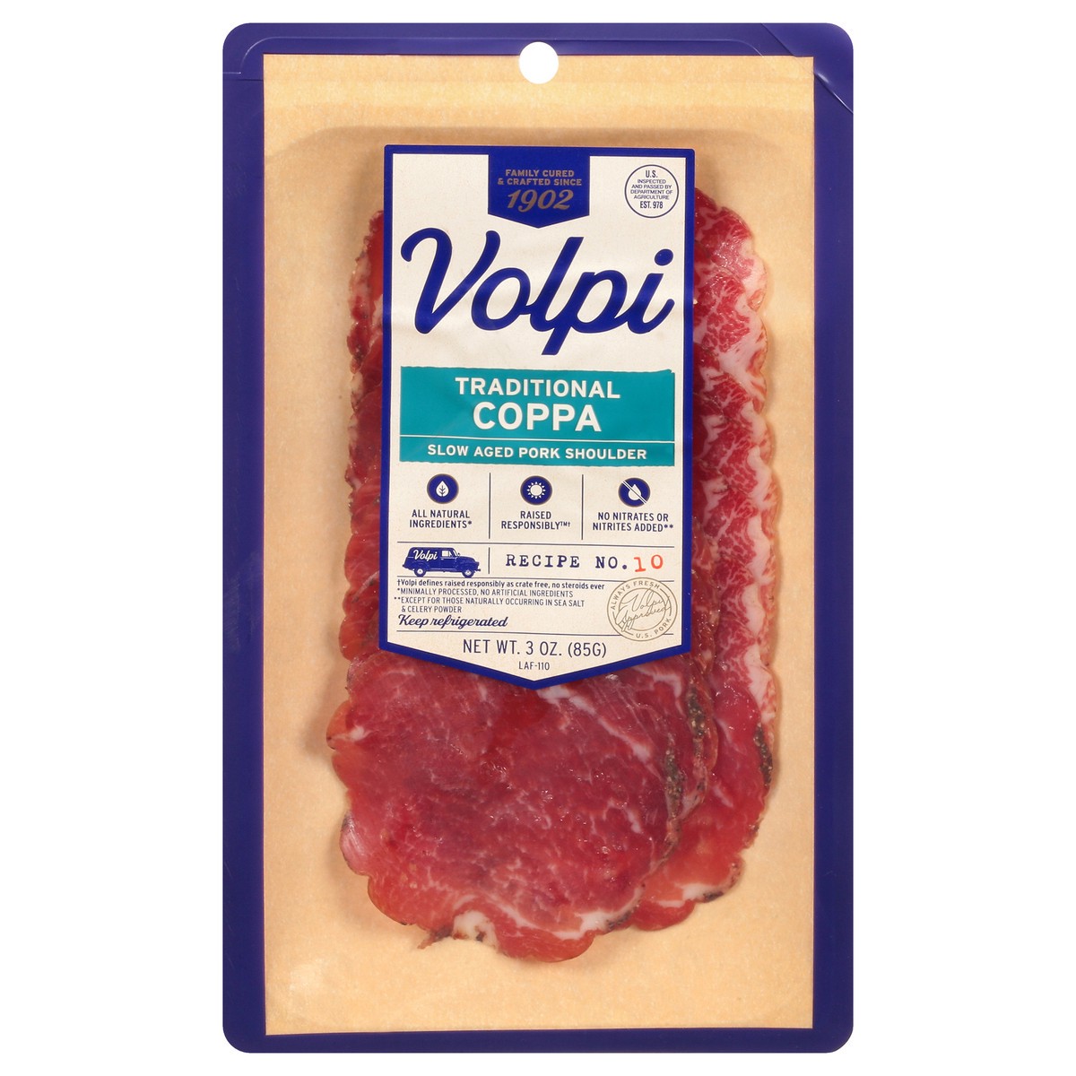 slide 1 of 13, Volpi Coppa | Slow Aged Pork Shoulder 3 oz, 3 oz