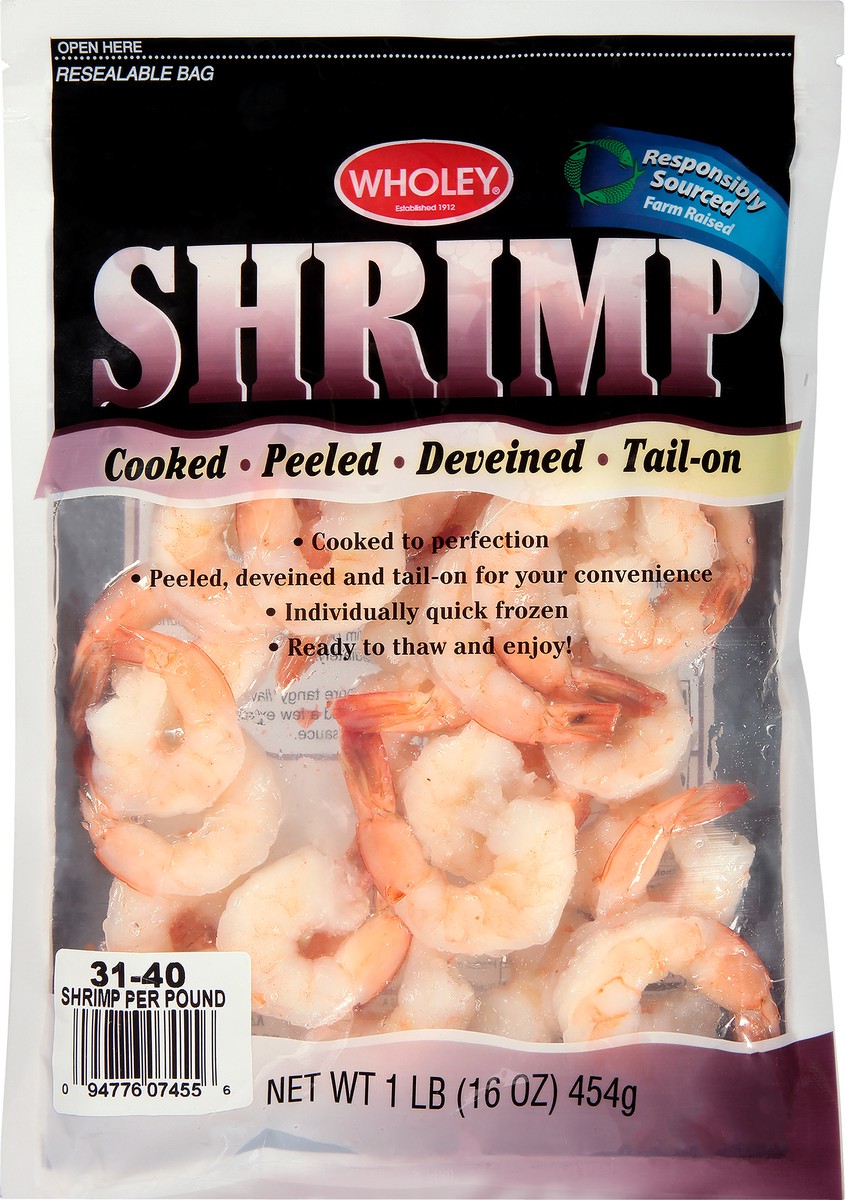 slide 3 of 13, Wholey Cooked Shrimp 16Oz, 16 oz