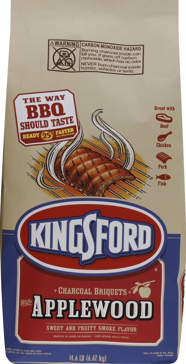 slide 3 of 5, Kingsford Charcoal Briquets with Applewood, 14.6 lb