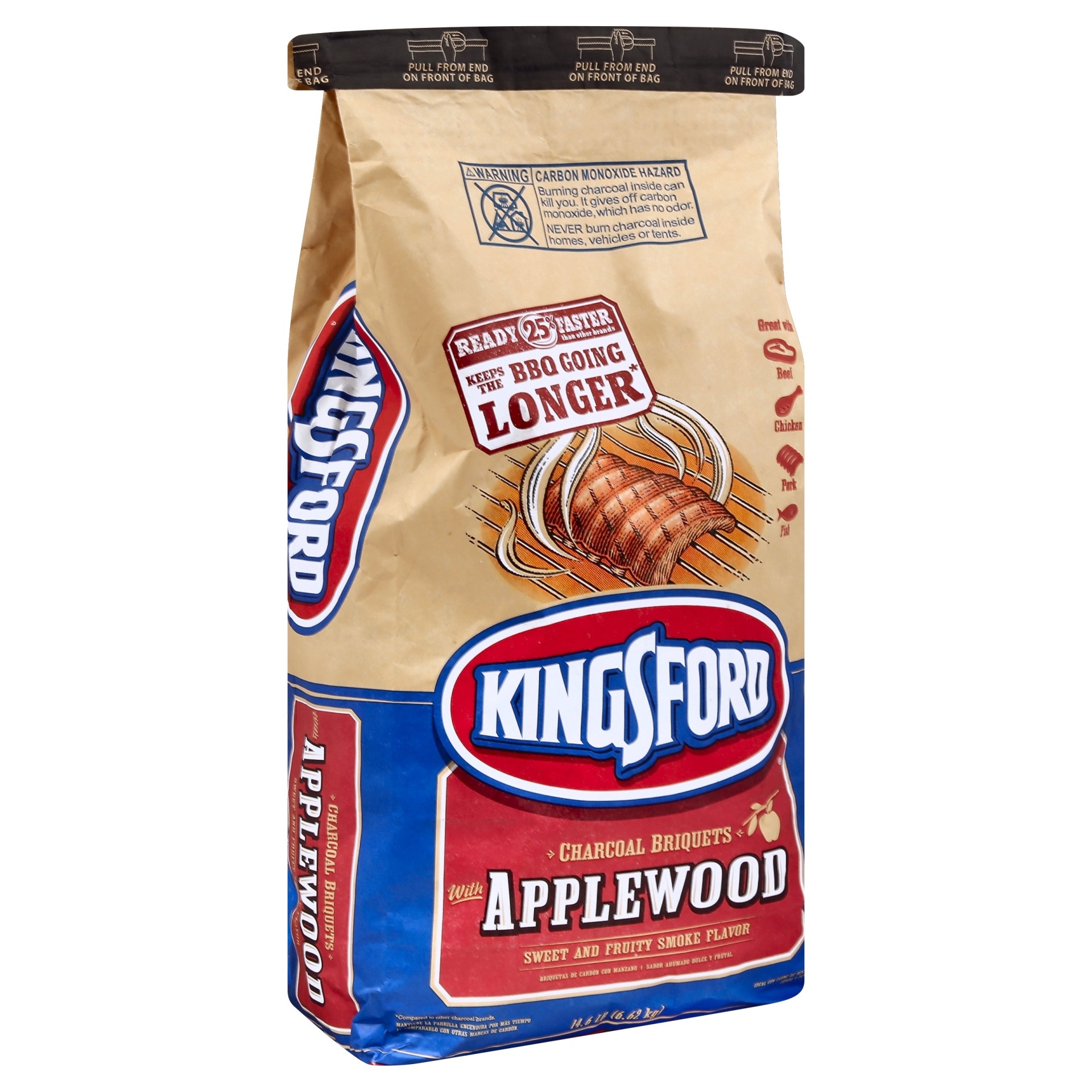 slide 1 of 5, Kingsford Charcoal Briquets with Applewood, 14.6 lb