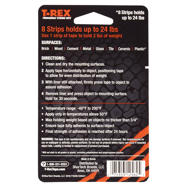 slide 5 of 5, T-Rex Extreme Tread Tape, 2 in. x 8 in., 3 ct