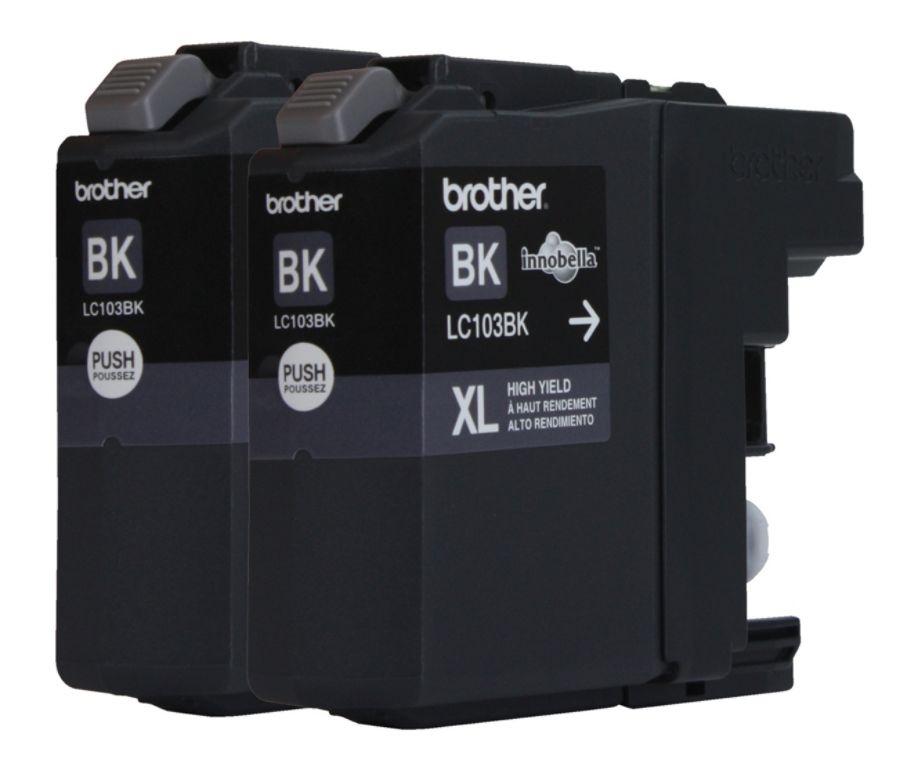 slide 2 of 5, Brother Lc103 High-Yield Black Ink Cartridges, Pack Of 2, 2 ct