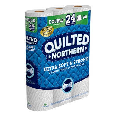 slide 1 of 1, Quilted Northern Bathroom Tissue, Ultra Soft & Strong, 2-Ply, Unscented, 12 ct
