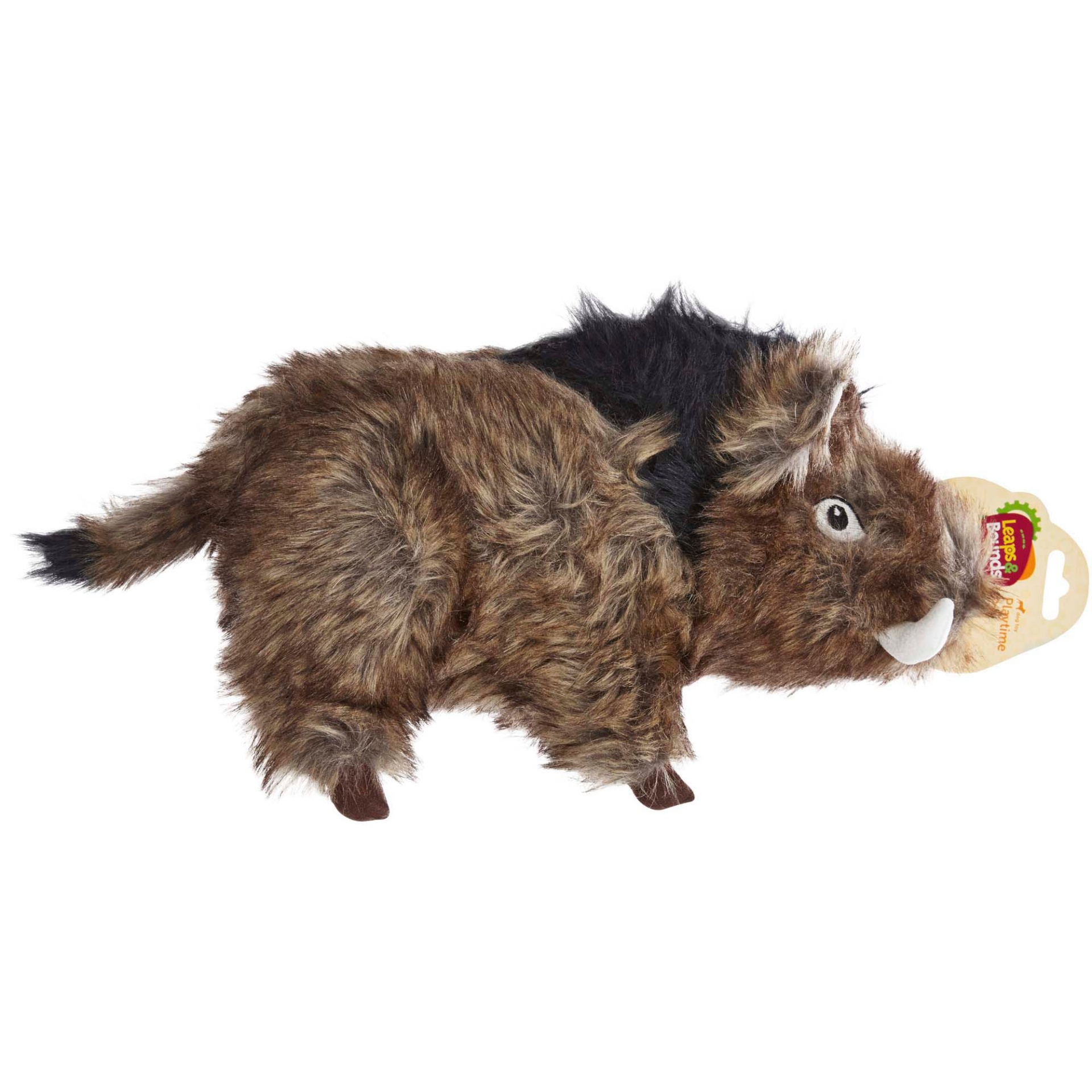 slide 1 of 1, Leaps & Bounds Wildlife Boar Plush Dog Toy, LG