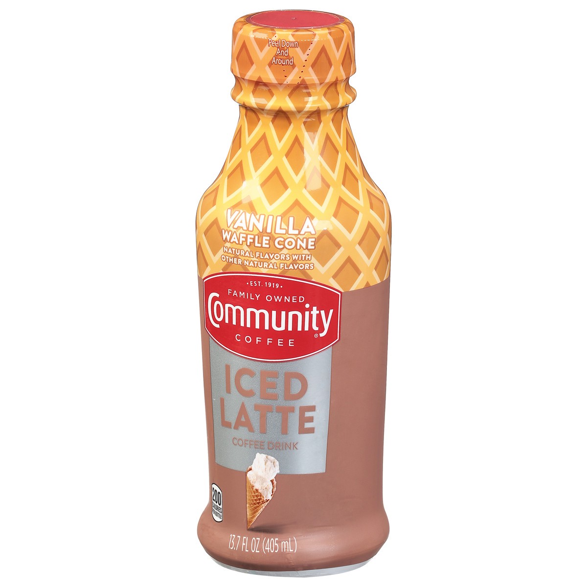 slide 10 of 11, Community Coffee Coffee Drink, Vanilla Waffle Cone, Iced Latte, 13.7 fl oz
