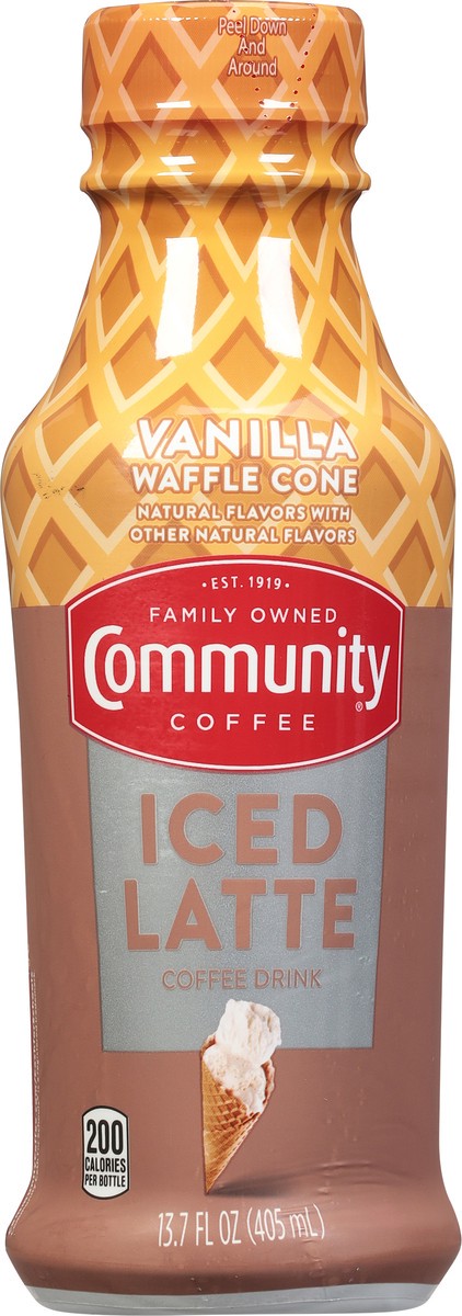 slide 11 of 11, Community Coffee Coffee Drink, Vanilla Waffle Cone, Iced Latte, 13.7 fl oz