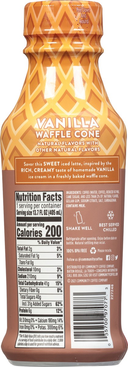 slide 3 of 11, Community Coffee Coffee Drink, Vanilla Waffle Cone, Iced Latte, 13.7 fl oz