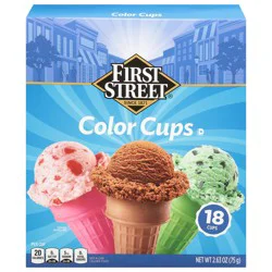 First Street Ice Cream Color Cups