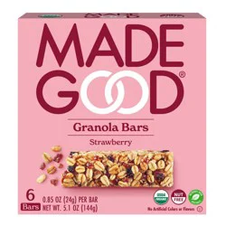 MadeGood Strawberry Granola Bars - 6 - 0.85 oz Bars