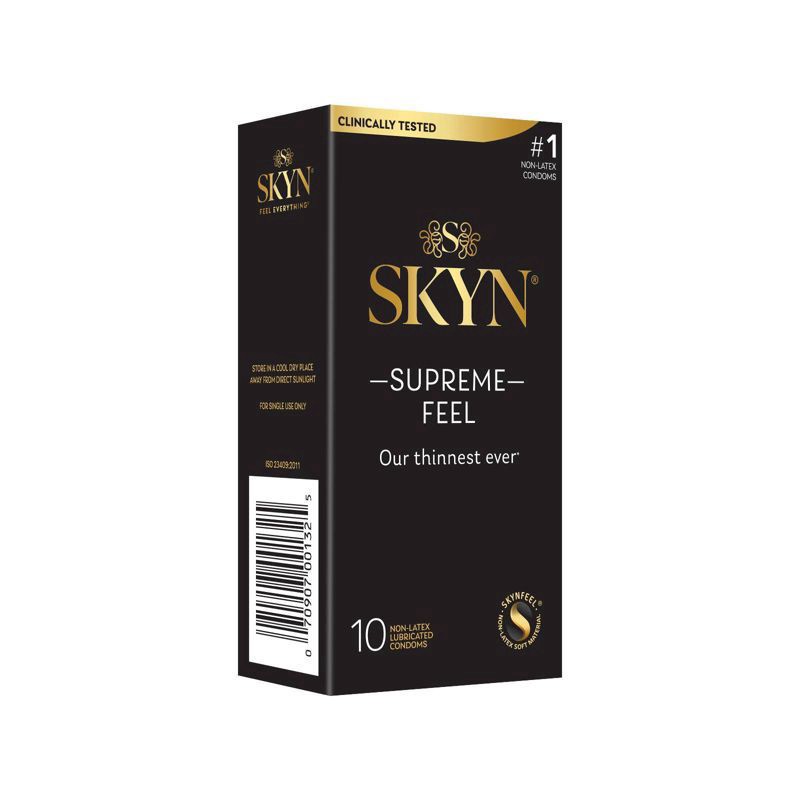 slide 2 of 5, SKYN Supreme Feel Lubricated Non-Latex Condoms 10 ea, 10 ct