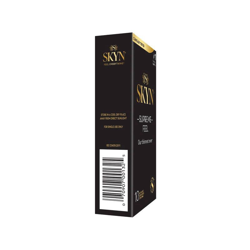 slide 4 of 5, SKYN Supreme Feel Lubricated Non-Latex Condoms 10 ea, 10 ct
