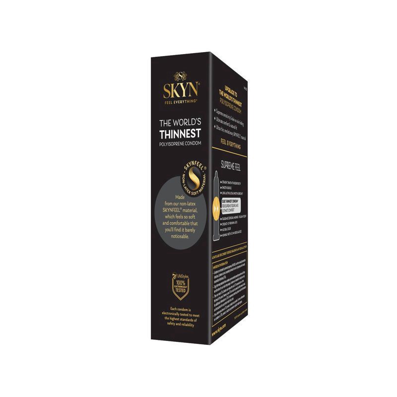 slide 3 of 5, SKYN Supreme Feel Lubricated Non-Latex Condoms 10 ea, 10 ct