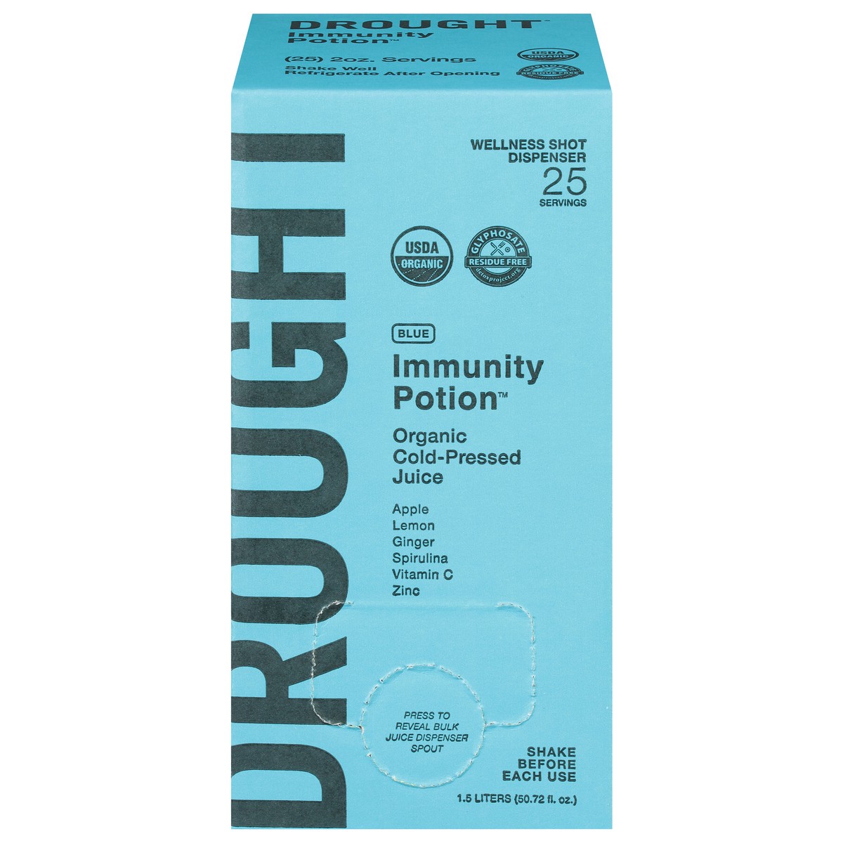 slide 1 of 11, DROUGHT Immunity Potion Cold-Pressed Organic Blue Juice - 50.72 fl oz, 50.72 fl oz