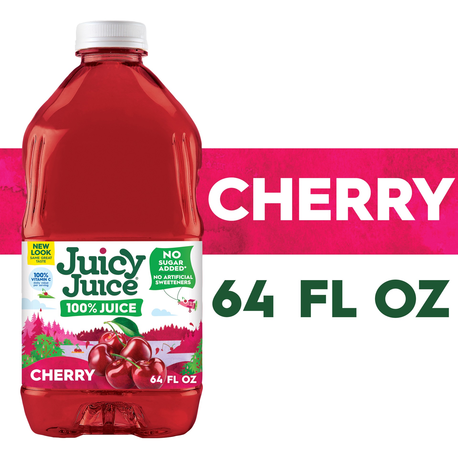 slide 1 of 13, Juicy Juice 100% Juice, Cherry, 64 FL OZ Bottle, 64 fl oz