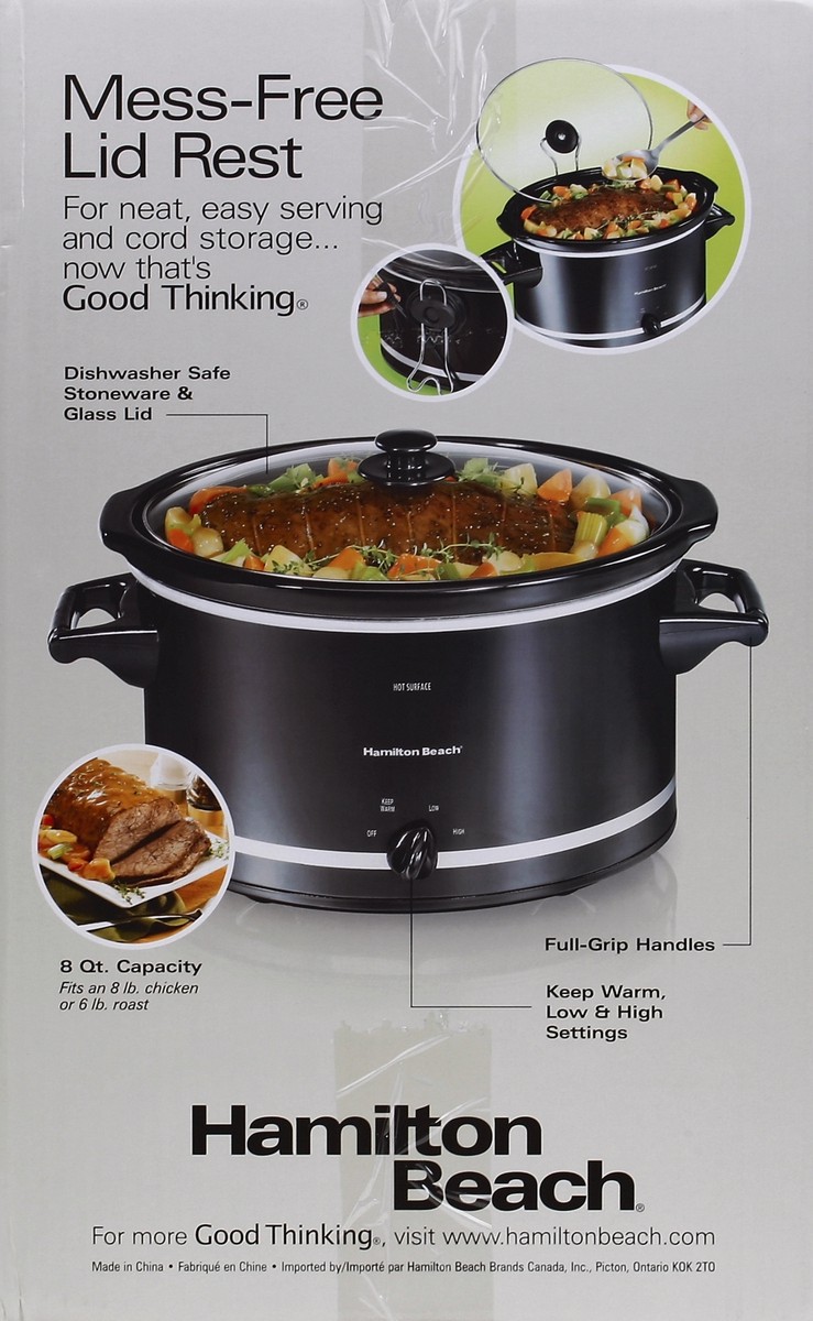slide 5 of 5, Hamilton Beach With Lid 8Qt Oval Slow Cooker, 1 ct