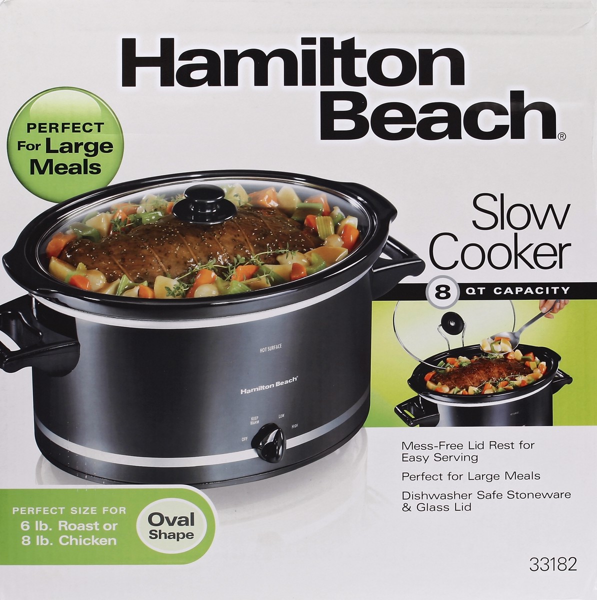 slide 2 of 5, Hamilton Beach With Lid 8Qt Oval Slow Cooker, 1 ct