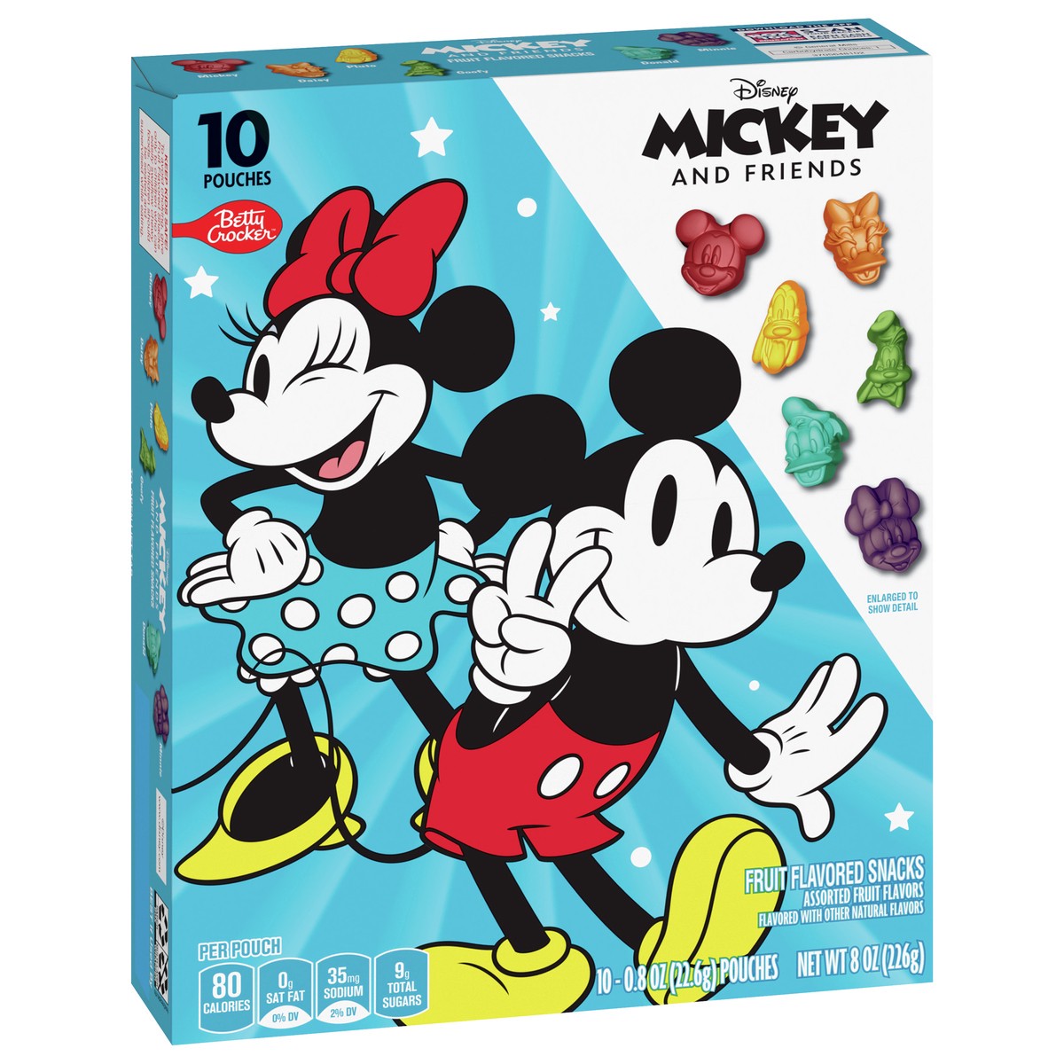 slide 2 of 8, Betty Crocker Disney Mickey and Friends Fruit Flavored Snacks, Treat Pouches, Gluten Free Snack, 10 Ct, 8 oz, 10 ct