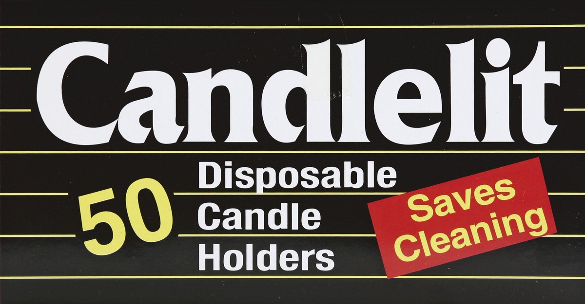 slide 4 of 4, Candlelit Disposable Candle Holders, 50 ct