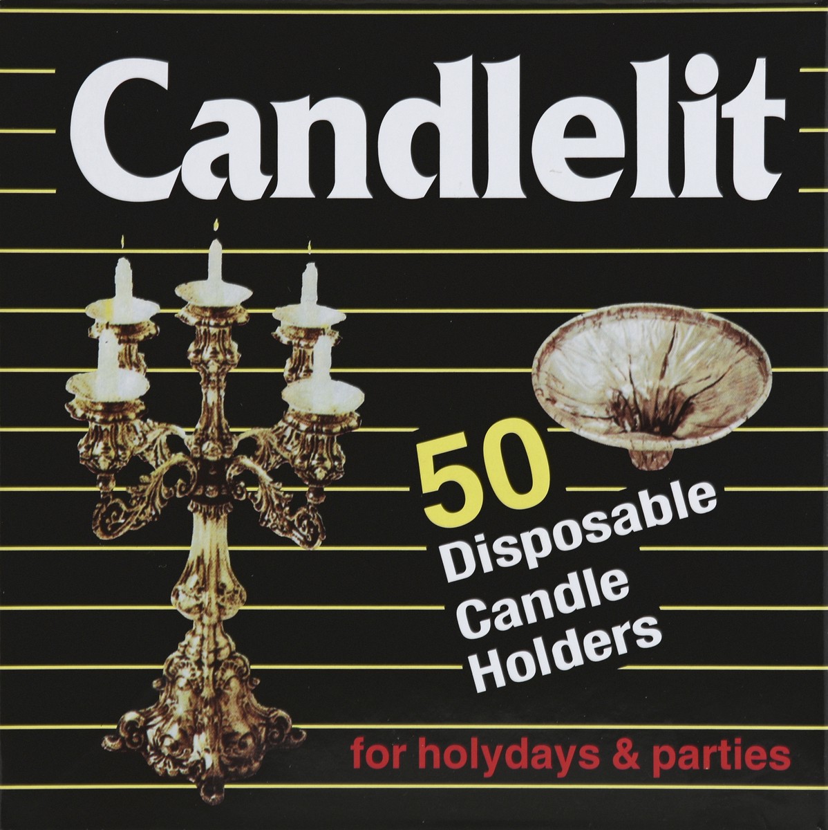 slide 2 of 4, Candlelit Disposable Candle Holders, 50 ct