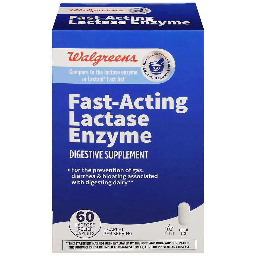 slide 1 of 5, Walgreens Fast-Acting Lactase Enzyme Lactose Relief Caplets, 60 ct