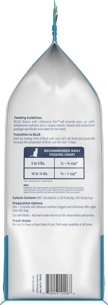 slide 7 of 9, Blue Buffalo Blue Basics Adult Grain-Free Fish and Potato Recipe Dry Cat Food, 5 lb