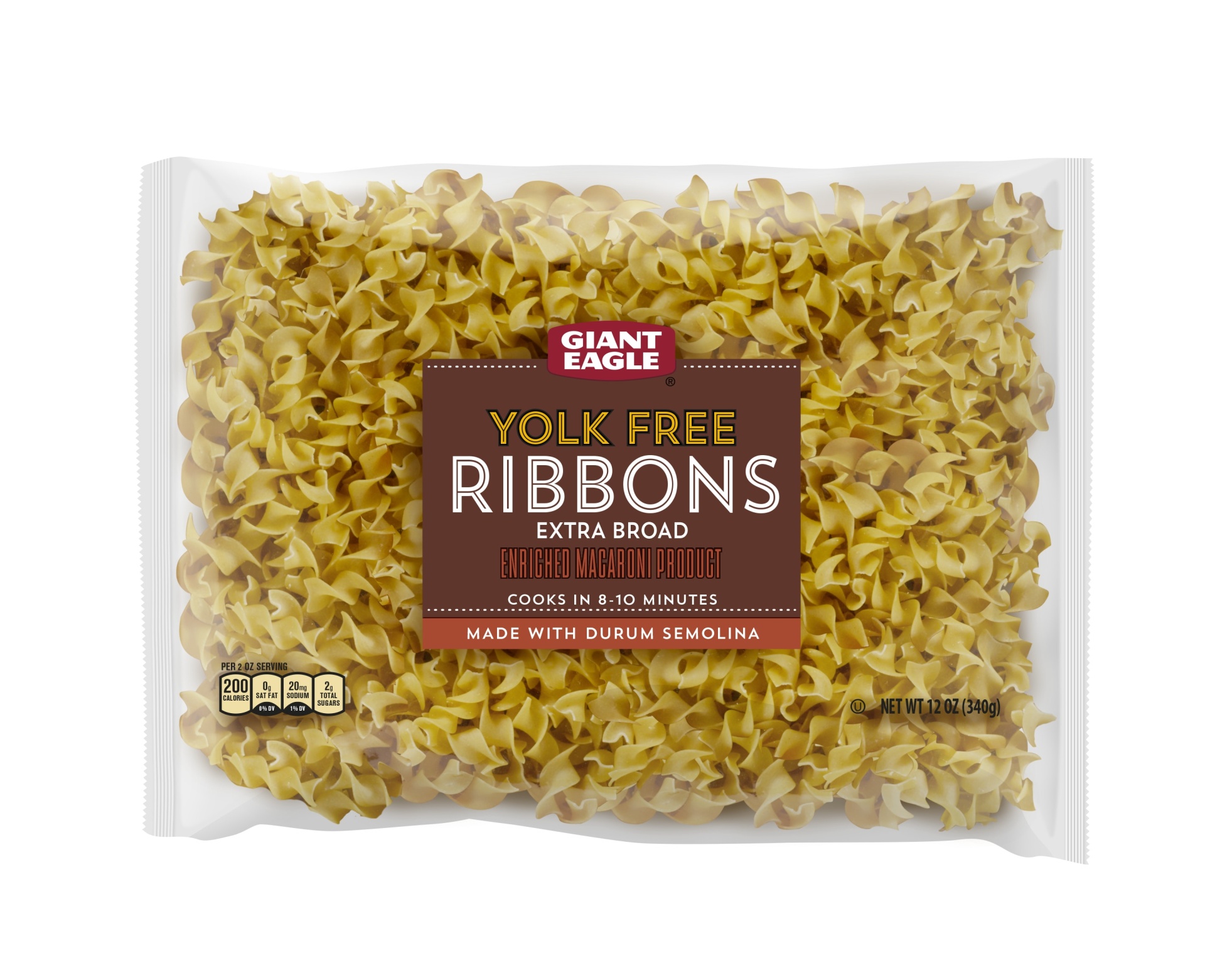 slide 1 of 1, Giant Eagle Extra Broad Noodle Style Yolk Free Pasta, 12 oz
