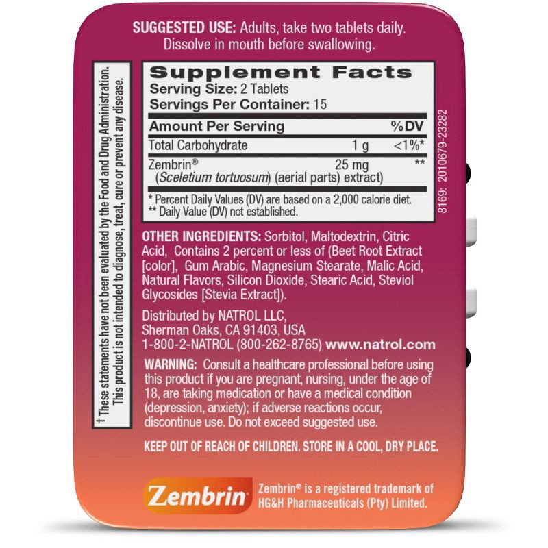 slide 2 of 4, Natrol Quick Balance Mints, Calm Mood Support Supplement, 30 Raspberry Lemonade Artificially Flavored, 30 ct