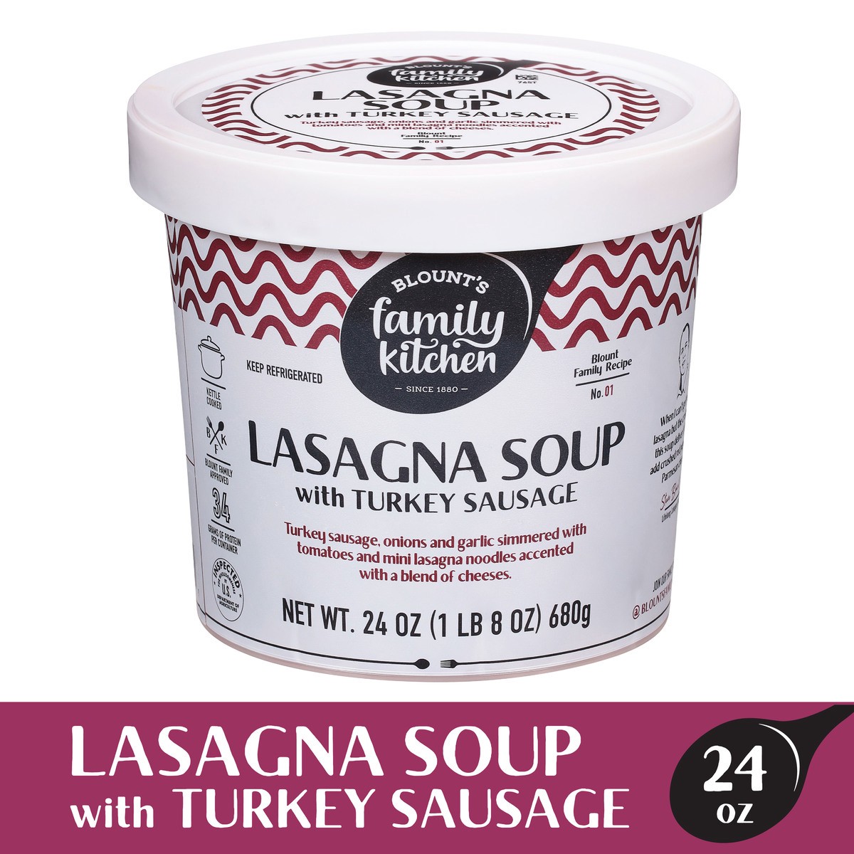 slide 4 of 13, Blount's Family Kitchen Lasagna Soup with Turkey Sausage, 24 oz, 24 oz
