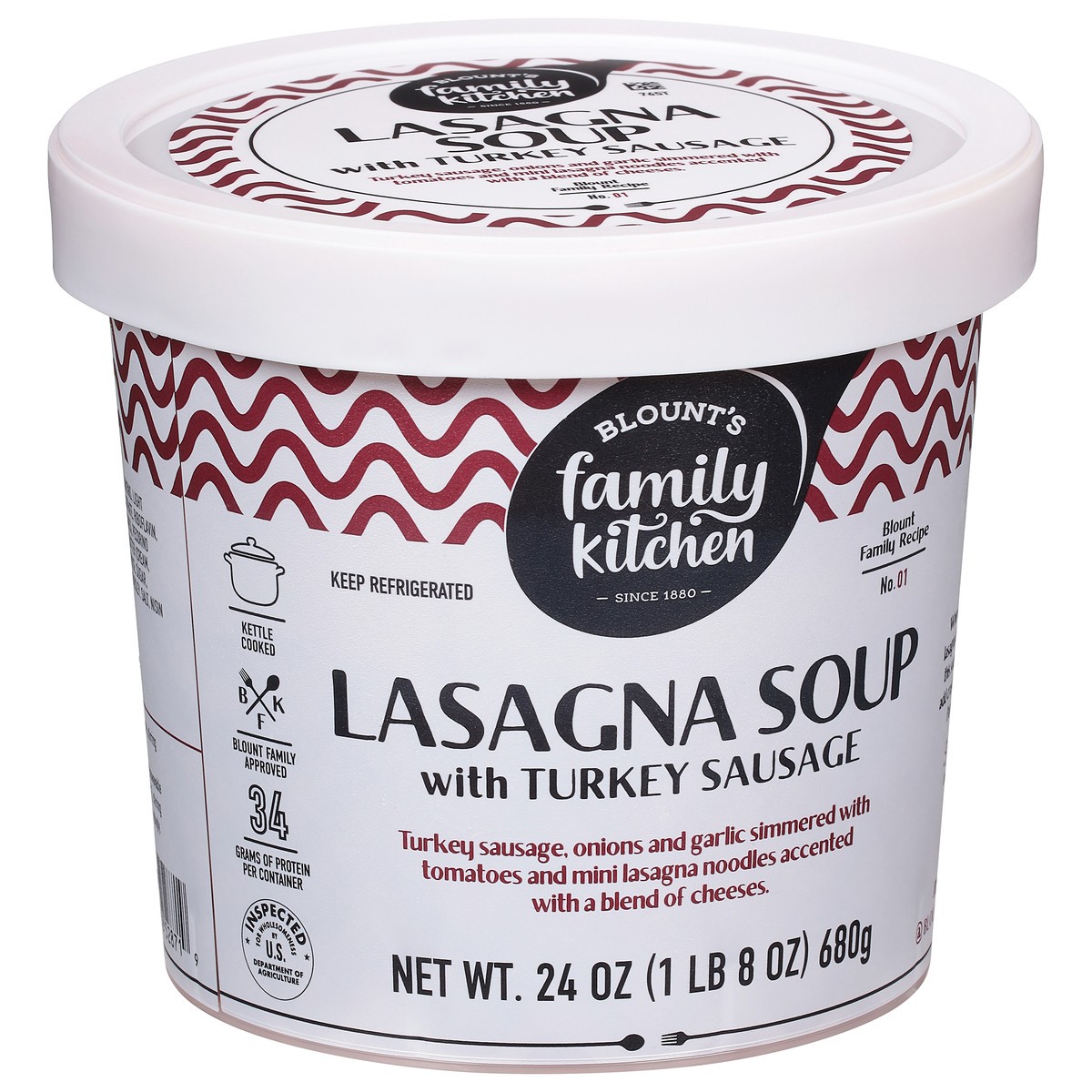 slide 13 of 13, Blount's Family Kitchen Lasagna Soup with Turkey Sausage, 24 oz, 24 oz