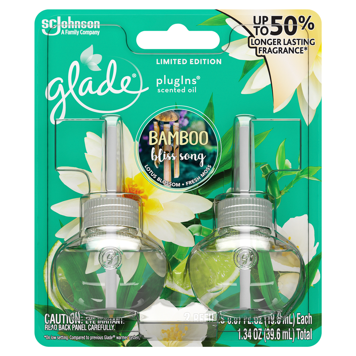 slide 1 of 1, Glade Limited Edition Bamboo Bliss Song Scented Oil Plugins, 2 ct