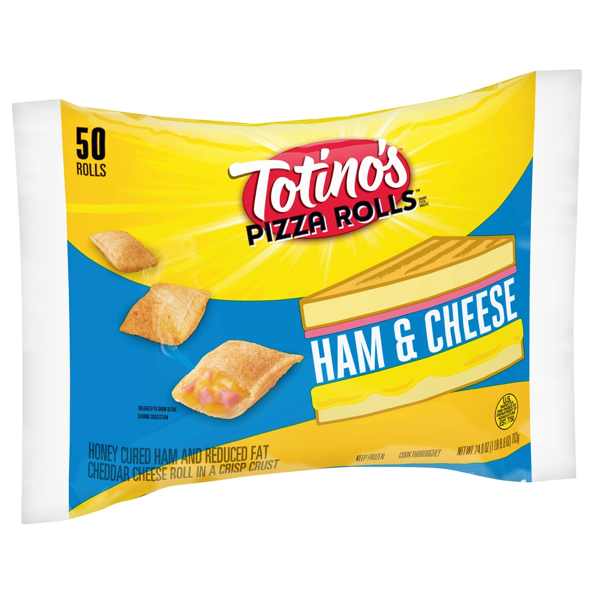 slide 6 of 10, Totino's Ham & Cheese Pizza Rolls 50 ea, 50 ct