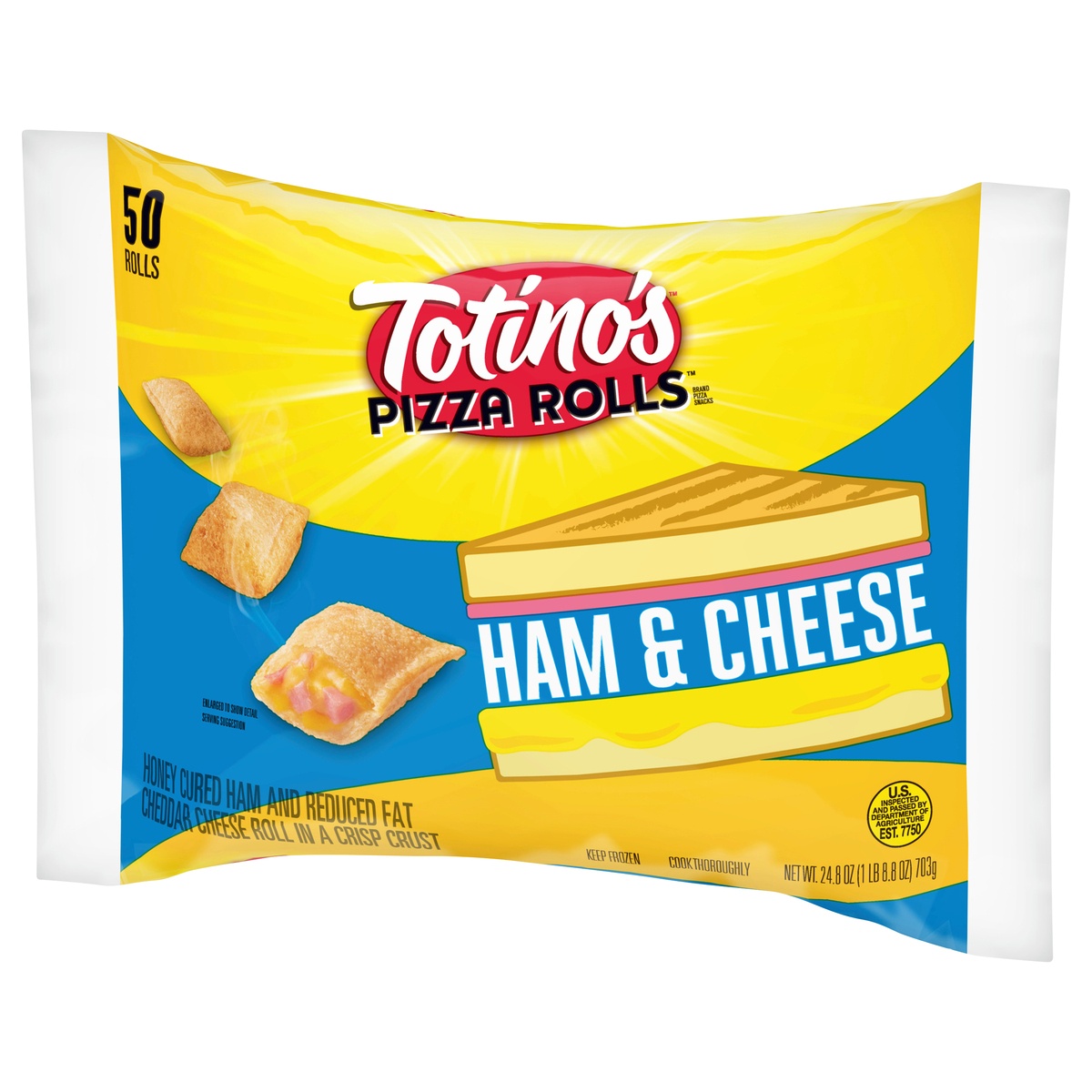 slide 7 of 10, Totino's Ham & Cheese Pizza Rolls 50 ea, 50 ct