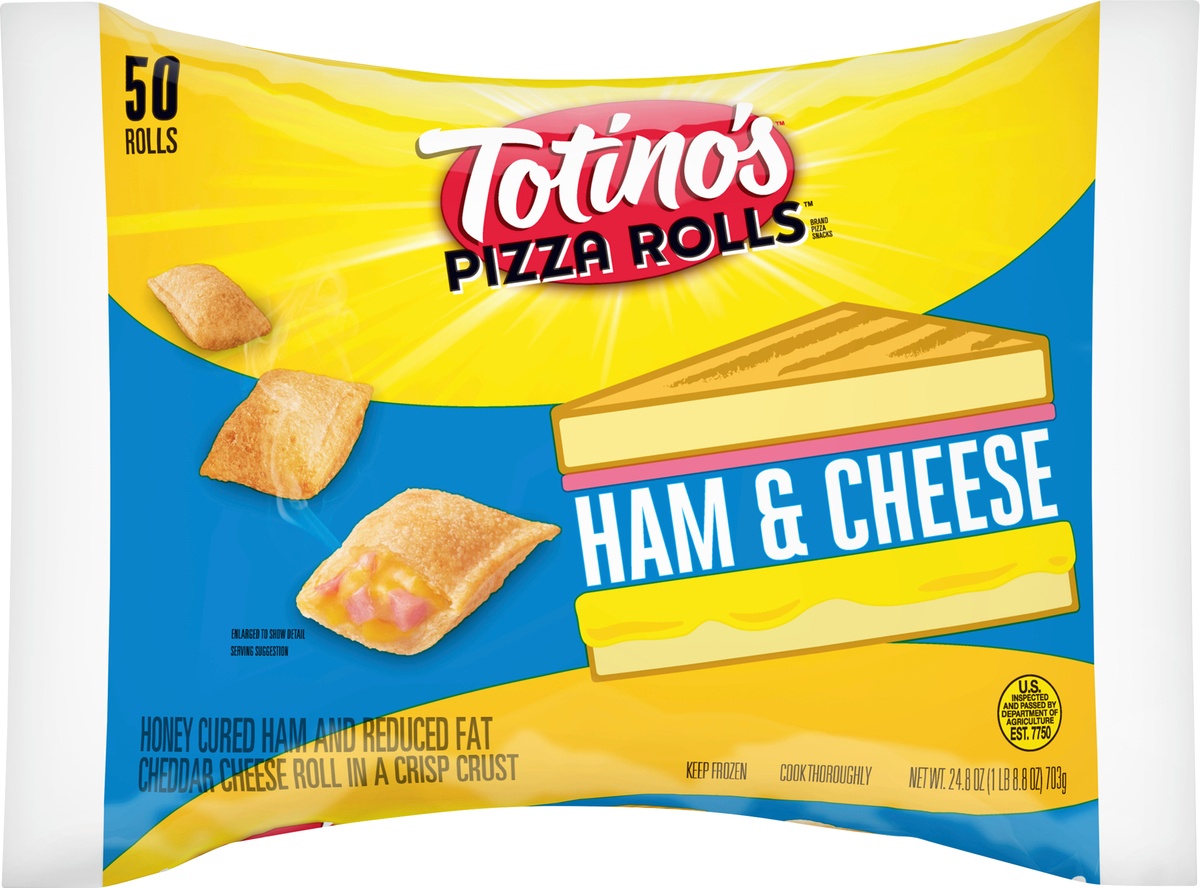 slide 4 of 10, Totino's Ham & Cheese Pizza Rolls 50 ea, 50 ct