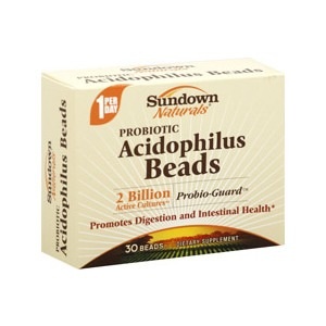 slide 1 of 1, Sundown Naturals Probiotic Acidophilus Beads, 30 ct