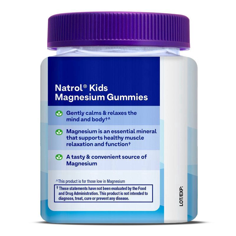 slide 2 of 4, Natrol Kids Magnesium Gummies, Dietary Supplement to Calm and Relax, Magnesium for Kids, 30 Razzilicious-Flavored Gummies, 30 Day Supply, 30 ct