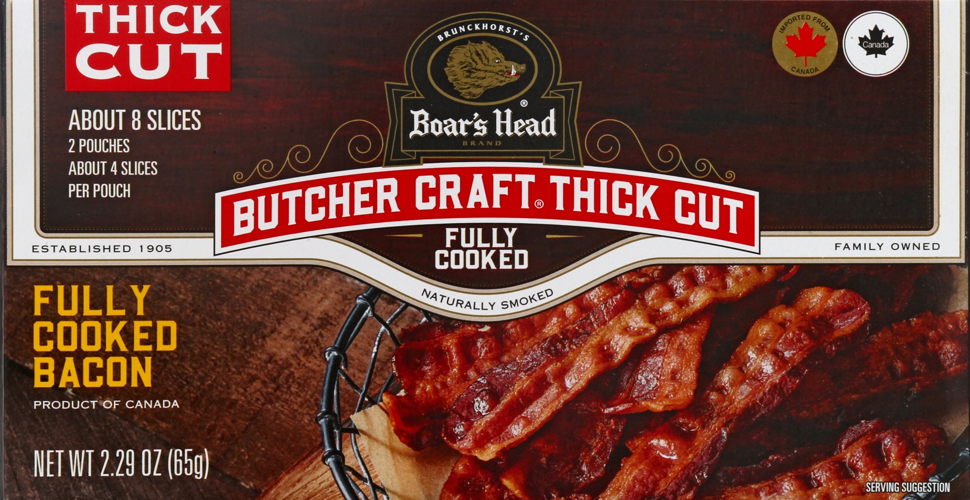 slide 1 of 2, Boars Head Bacon, Thick Cut, 2.29 oz