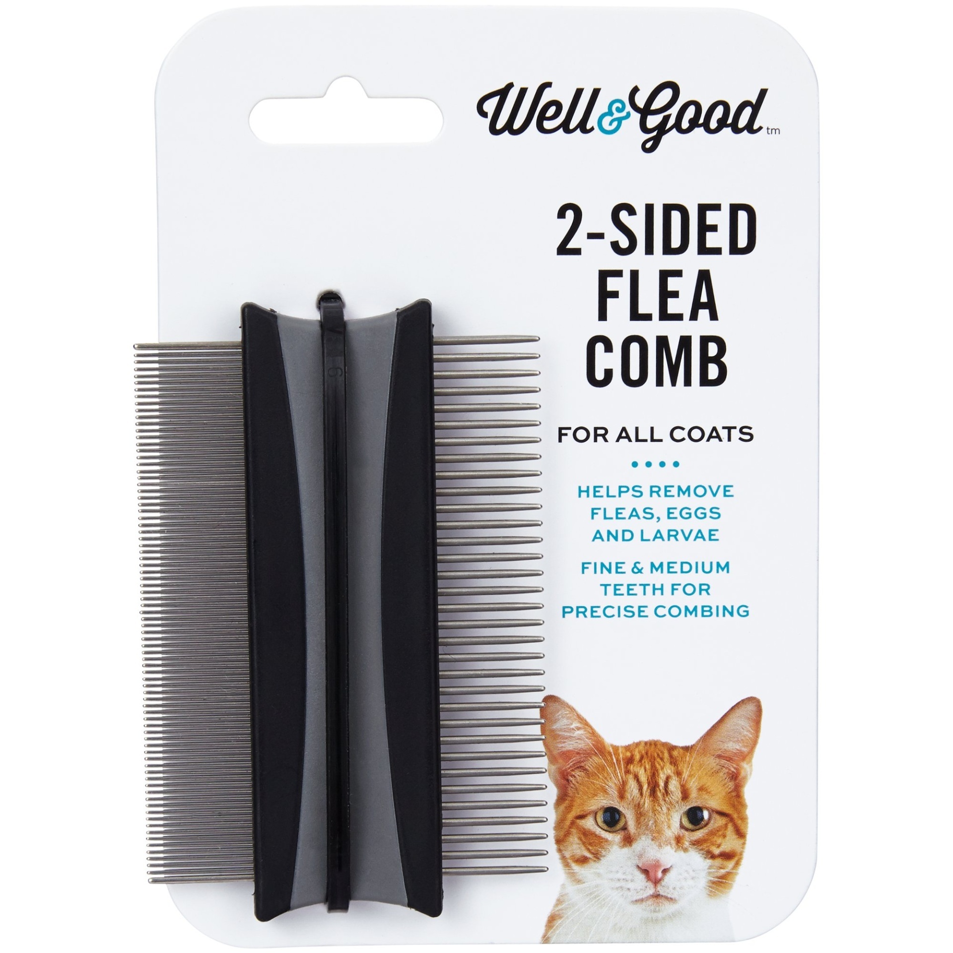 slide 1 of 1, Well & Good 2-Sided Cat Flea Comb, 1 ct