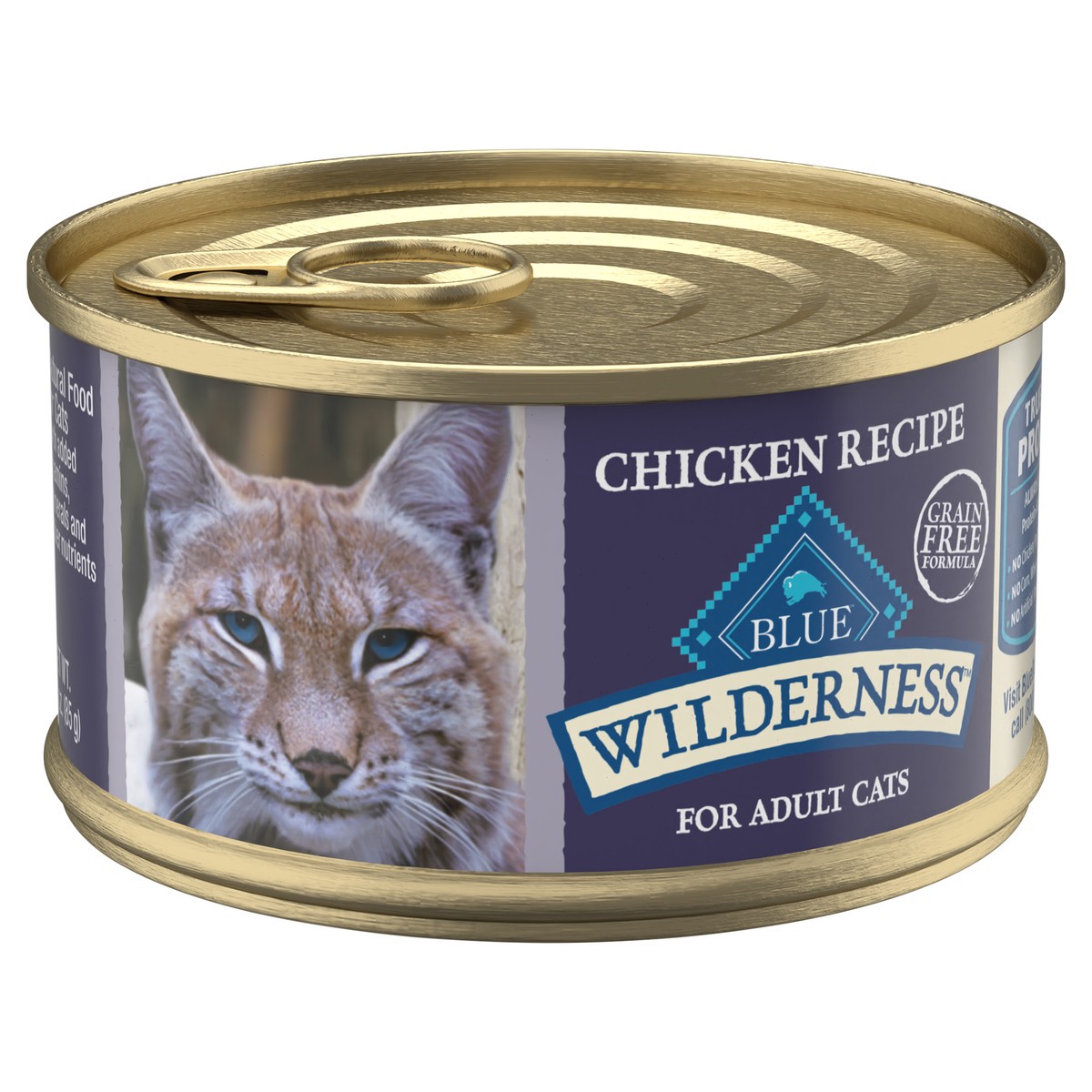 slide 1 of 9, Blue Buffalo Wilderness High Protein Grain Free, Natural Adult Pate Wet Cat Food, Chicken 3-oz Can, 3 oz