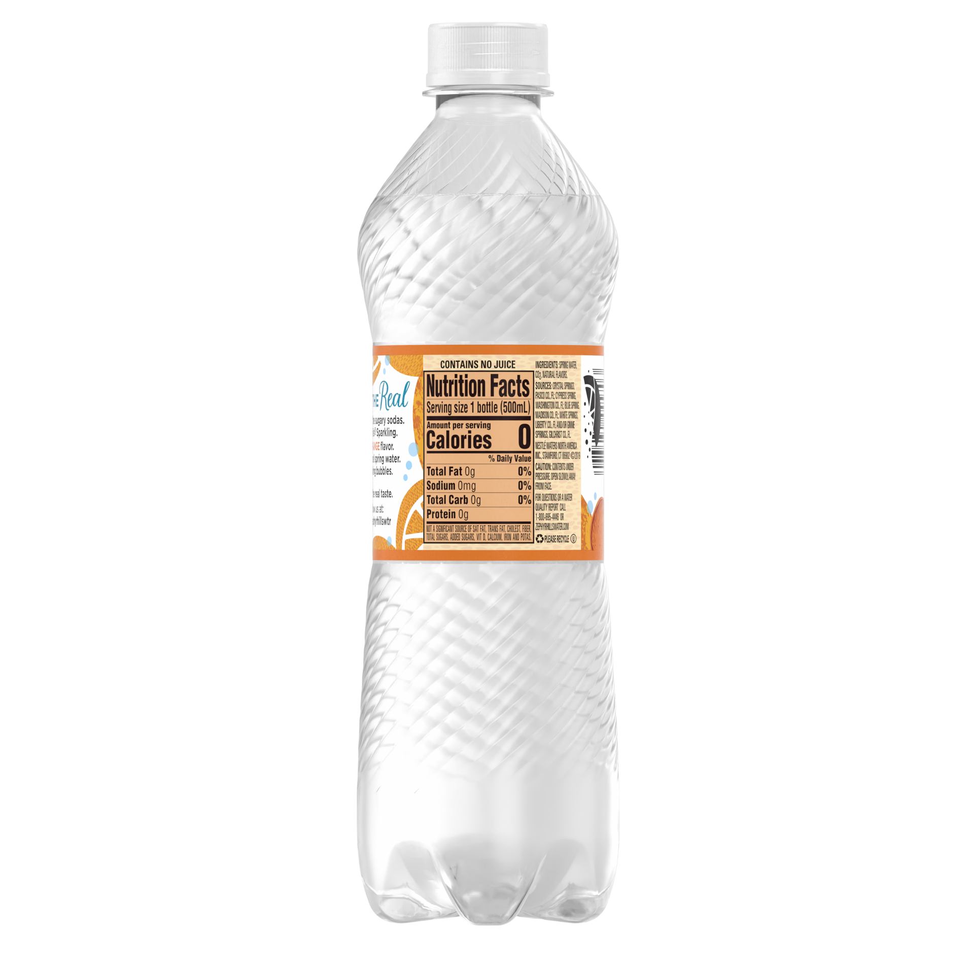 slide 2 of 4, Zephyrhills Sparkling Water, Orange- 16.9 fl oz, 8 ct