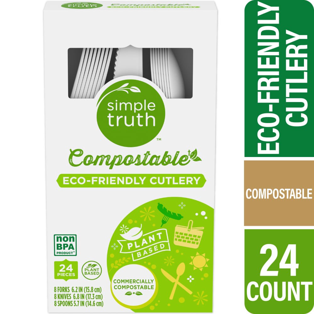 slide 1 of 9, Simple Truth Organic Cutlery 24 ea, 24 ct
