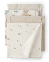 Carter's Baby 4-Pack Stork Print Receiving Blankets Yellow OSZ