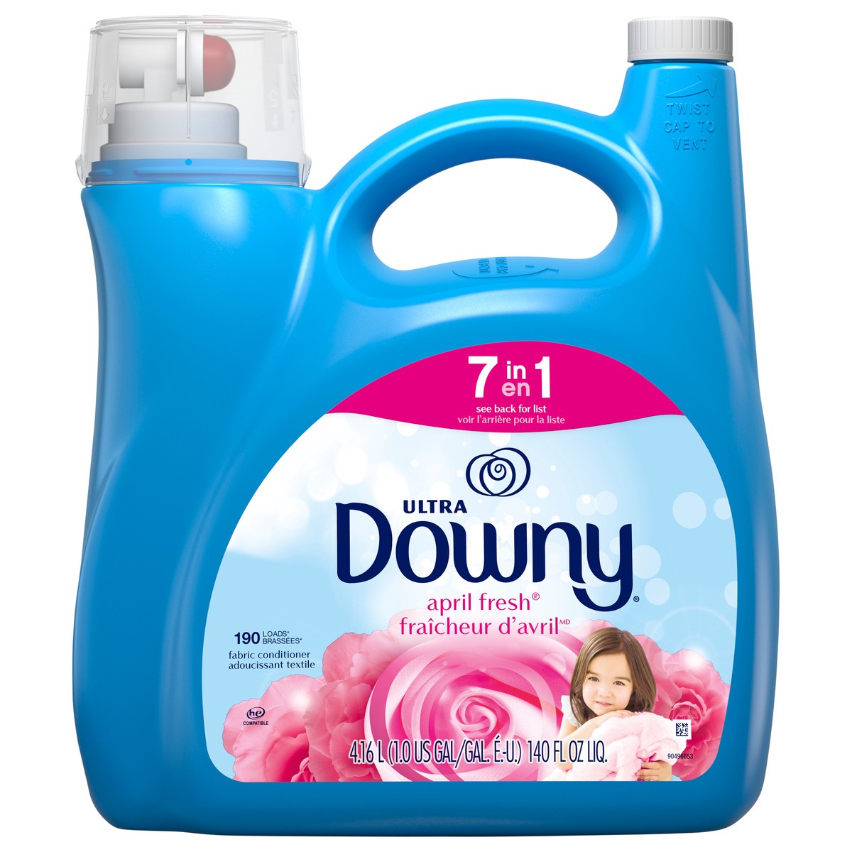 slide 6 of 7, Downy Soft, 2 in 1 Soft and Fresh Liquid Fabric Softener, April Fresh, 140 fl oz, 190 Loads, Fabric Conditioner Liquid provides softness and freshness for fabrics, 140 fl oz