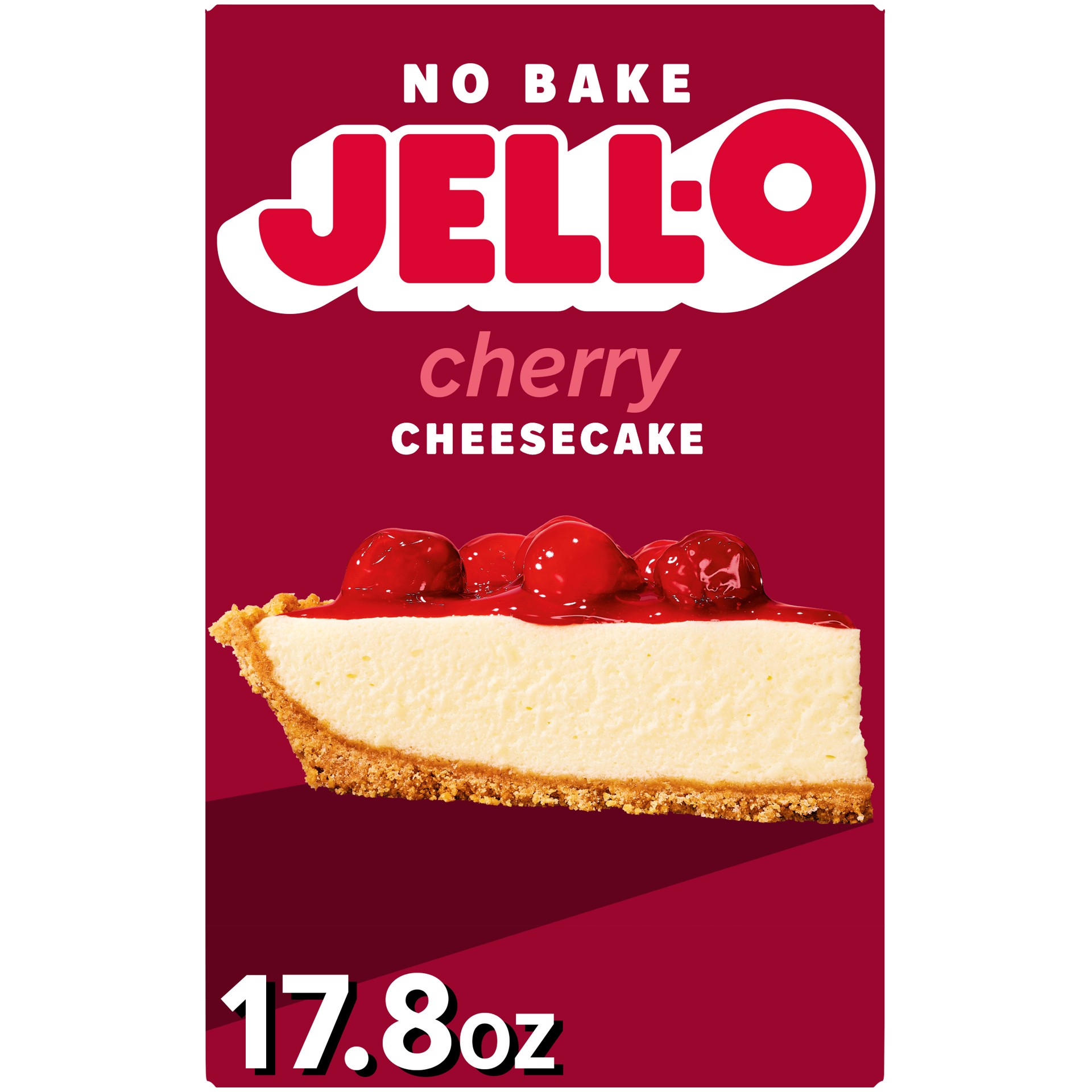 slide 1 of 5, Jell-O No Bake Cherry Cheesecake Dessert Kit with Cherry Topping, Filling Mix & Crust Mix, 17.8 oz Box, 17.8 oz