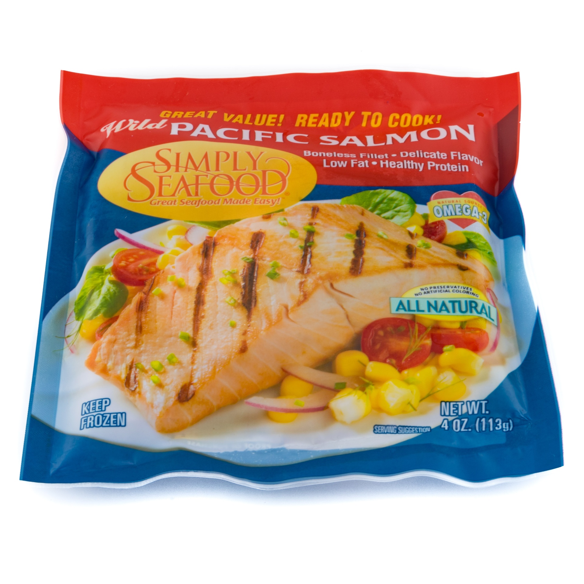 slide 1 of 1, Simply Seafood Salmon Fillet, 4 oz