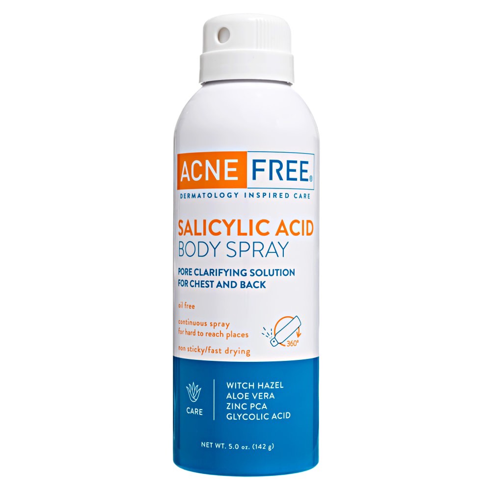 slide 1 of 2, AcneFree Salicylic Acid Body Spray, 5 oz