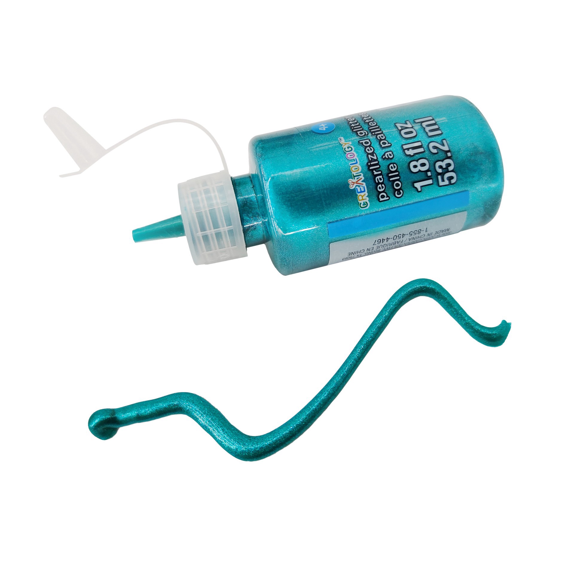 slide 3 of 3, 1.8oz. Turquoise Pearlized Glitter Glue By Creatology, 1.8 oz