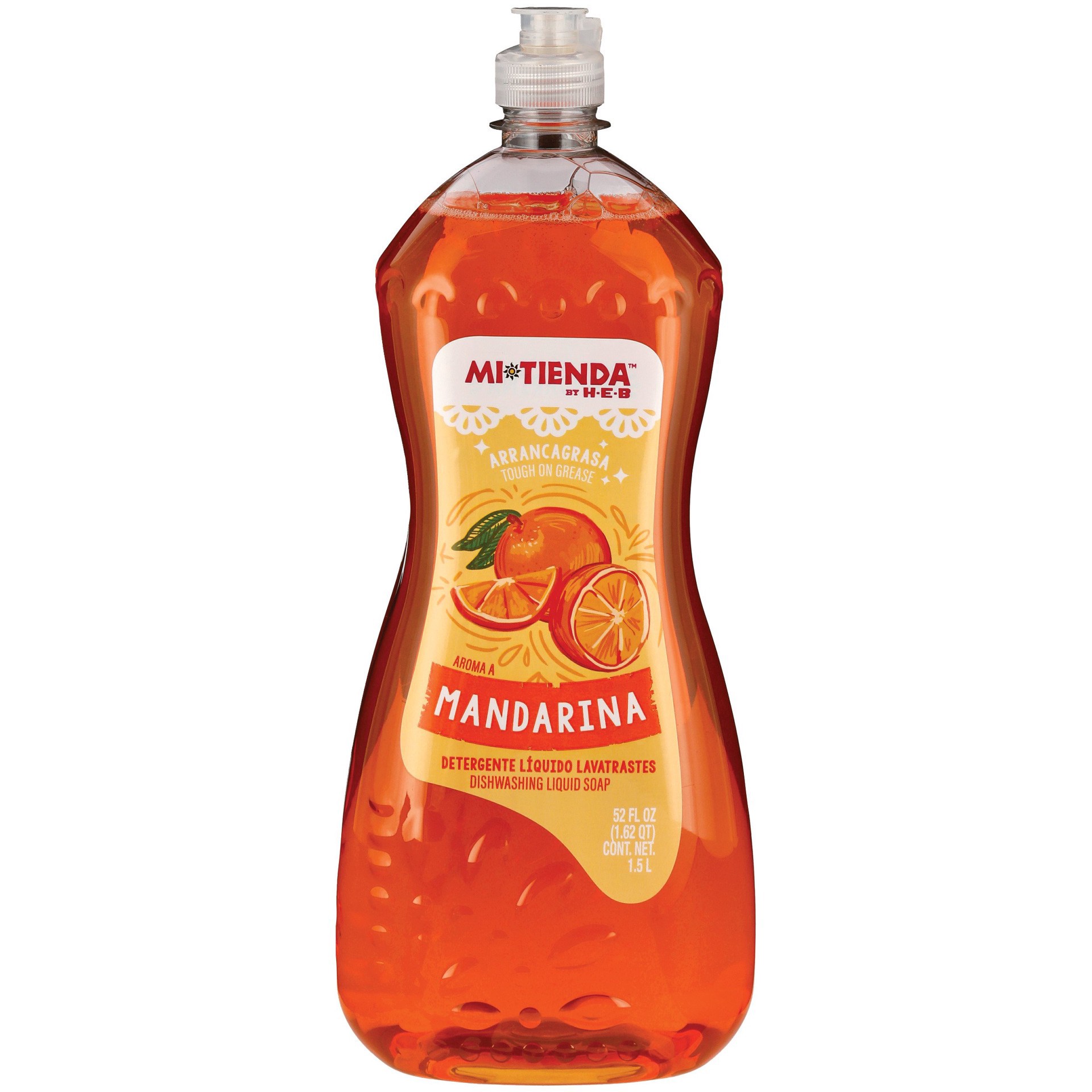 slide 1 of 1, H-E-B Mi Tienda Dishwashing Liquid Soap - Mandarina, 52 oz