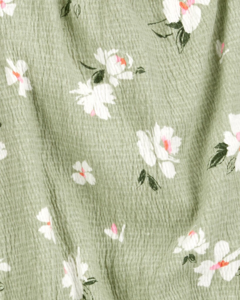 slide 2 of 2, Carter's Toddler 2-Piece Floral Top & Pull-On Pants Green 5T, 1 ct